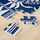 ハイビスカス葉、ハワイアンオーナメント。 ジグソーパズル (側面)