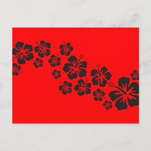 ハイビスカス開花（黒） | fire red ポストカード (正面)