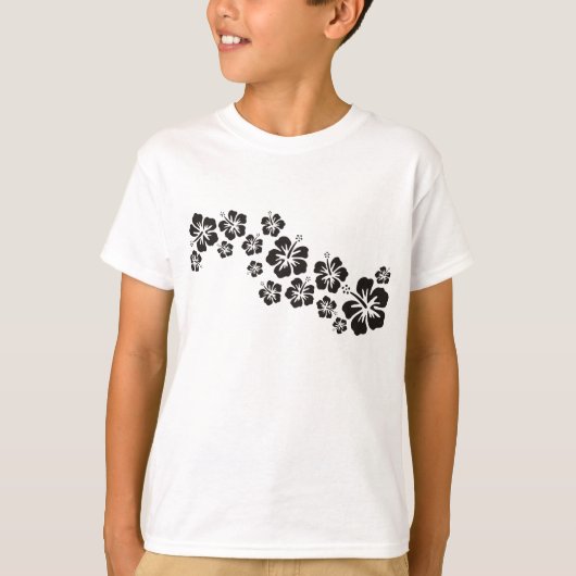 ハイビスカス開花(黒) Tシャツ (正面)