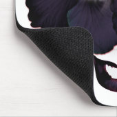 ハイビスカス顔(スマイル付き) – 黒/紫 マウスパッド (コーナー)