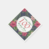 ハイビスカス100thバースデーパーティーペーパーナプキン スタンダードカクテルナプキン (角)