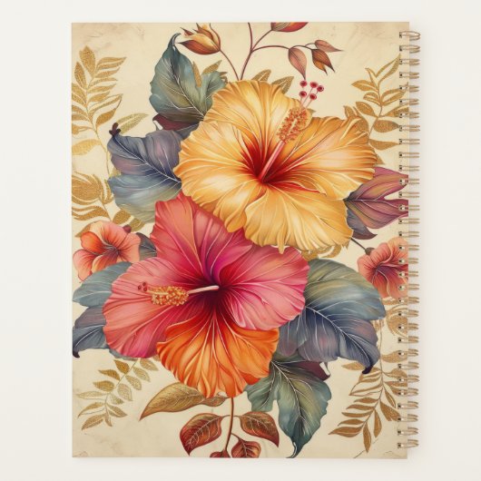 ハイビスカス20XXクラシックスパイラルプランナーデジタルアート プランナー手帳 (裏面)