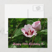 ハイビスカス50。ゲブルツタグジュビレウム ポストカード (正面/裏面)