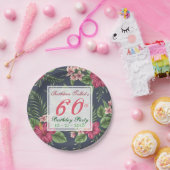 ハイビスカス60thバースデーパーティー紙プレート ペーパープレート (パーティー)