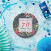 ハイビスカス70歳誕生日パーティー紙プレート ペーパープレート (パーティー)