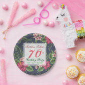 ハイビスカス70歳誕生日パーティー紙プレート ペーパープレート (パーティー)