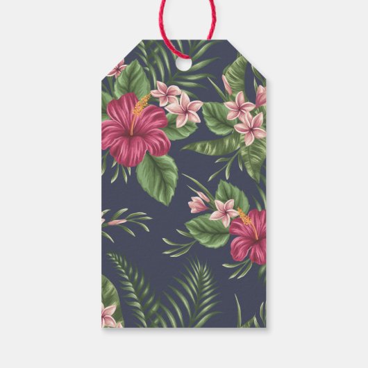 ハイビスカス80thバースデーパーティギフトラベル ギフトタグ (裏面)