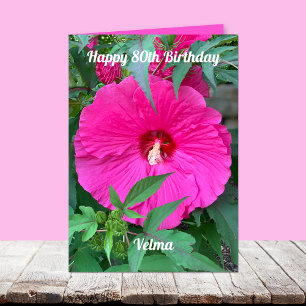 ハイビスカス80th誕生日for Her Card カード