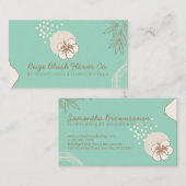 ハイビスカス ウェディング カリグラフィー フラワー 緑 名刺 (正面/裏面)