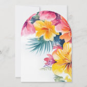 ハイビスカス エレガント トロピカル デスティネーション ウェディング 招待状 (裏面)