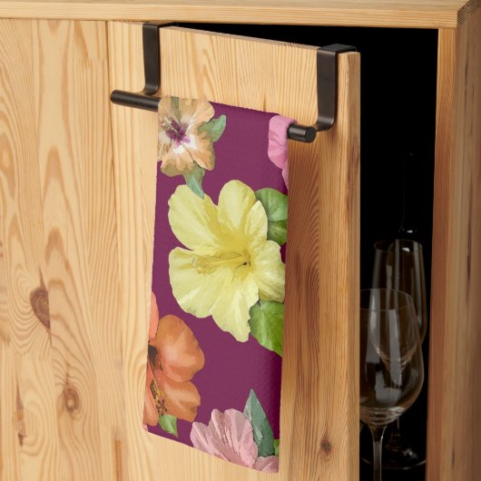 ハイビスカス🌺 キッチンタオル (三つ折り)