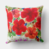 ハイビスカス – ジプシーガーデンガールコットンピロー クッション (裏面)