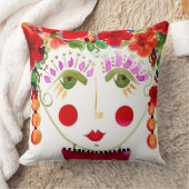 ハイビスカス – ジプシーガーデンガールコットンピロー クッション (ブランケット)