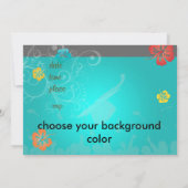 ハイビスカス/スワール/熱帯の花の写真 招待状 (裏面)