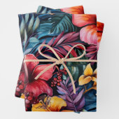 ハイビスカス・セレナーデ:トロピカル葉 ラッピングペーパーシート (インサイチュ)