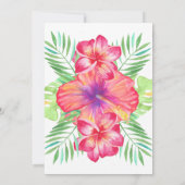 ハイビスカス トロピカル ルアウ ビーチ 40歳の誕生日 招待状 (裏面)