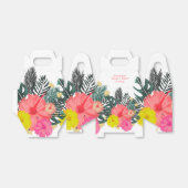 ハイビスカス ハワイ トロピカル 手描き 明るい ウェディング フェイバーボックス (折り畳みなし)