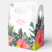 ハイビスカス ハワイ トロピカル 手描き 明るい ウェディング フェイバーボックス (オープン)