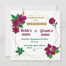 ハイビスカス、バラの花ジオメト結婚リック