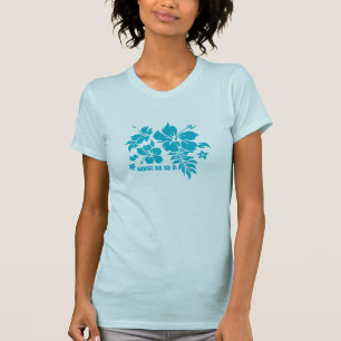ハイビスカス パレオ ハワイアン フローラル ターコイズ カラー ティーシャツ用 Tシャツ