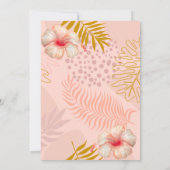 ハイビスカス ピンク トロピカル フラワーバースデーパーティー 招待状 (裏面)