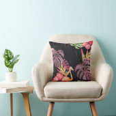 ハイビスカス、フラミンゴ、水彩熱帯パターン。 クッション (椅子)