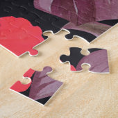 ハイビスカス、フラミンゴ、水彩熱帯パターン。 ジグソーパズル (側面)