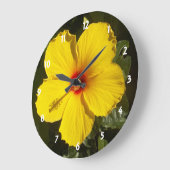 ハイビスカス·フラワー ラージ壁時計 (傾斜)