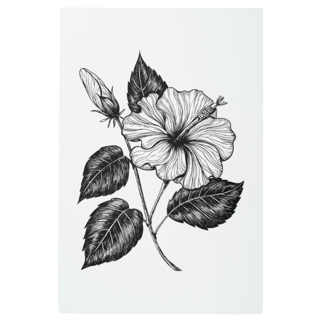 ハイビスカス・フラワーII メタルプリント (正面)