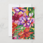 ハイビスカス、プルメリア & パーム 現代の結婚式 出席・欠席返信カード 招待状 (裏面)