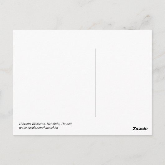 ハイビスカス ポストカード (裏面)