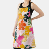 ハイビスカス&モンステラ:熱帯振動 エプロン (インサイチュ)