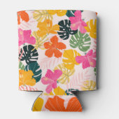 ハイビスカス&モンステラ：熱帯振動 缶クーラー (裏面)