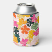 ハイビスカス&モンステラ：熱帯振動 缶クーラー (缶裏面)