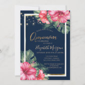 ハイビスカス，ライト，木材，フレームキンセアニェラ 招待状 (正面)