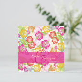 ハイビスカス/ルアウ/レイ 結婚式招待状 招待状 (スタンド正面)