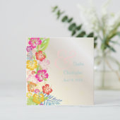 ハイビスカス/レイ/ルアウ ウェディング 招待状 (スタンド正面)