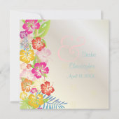 ハイビスカス/レイ/ルアウ ウェディング 招待状 (正面)