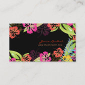 ハイビスカス、レトロはっきりした熱帯花 名刺 (正面)