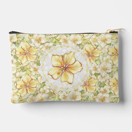 ハイビスカス&レースイエロー アクセサリーポーチ (裏面)