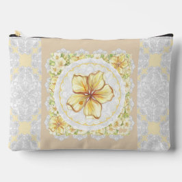 ハイビスカス&レースイエロー アクセサリーポーチ