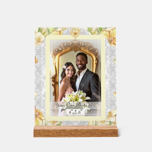 ハイビスカス&レースイエロー アクリルサイン (正面)