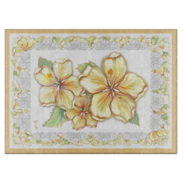 ハイビスカス&レースイエロー カッティングボード