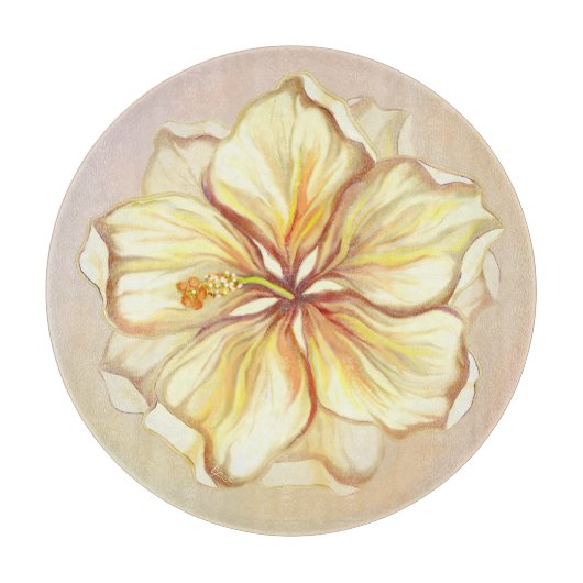 ハイビスカス&レースイエロー カッティングボード (正面)