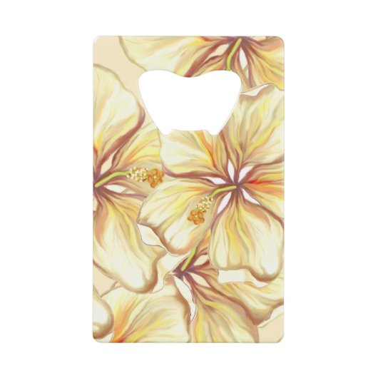 ハイビスカス&レースイエロー クレジットカード栓抜き (正面)