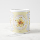 ハイビスカス&レースイエロー ジャンボコーヒーマグカップ (正面)