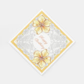 ハイビスカス&レースイエロー スタンダードランチョンナプキン (角)