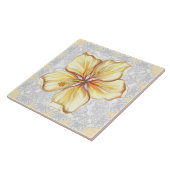 ハイビスカス&レースイエロー タイル (側面)