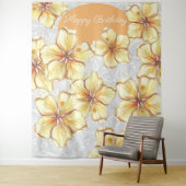 ハイビスカス&レースイエロー タペストリー (インサイチュ)