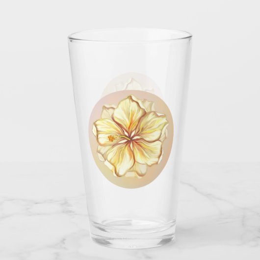 ハイビスカス&レースイエロー タンブラーグラス (正面)